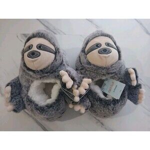 NEW Sloth Print Loafer Slippers - Cat & Jack™ Brown Size Small 13-1